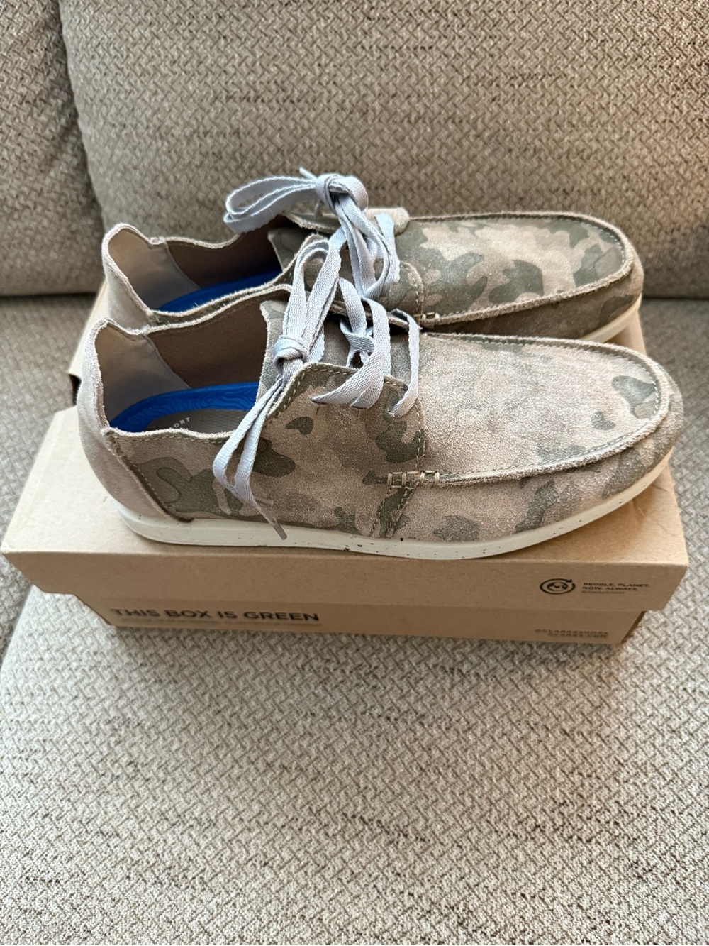 Clarks Men's Suede Camouflage Boat Shoes - Beige/Tan